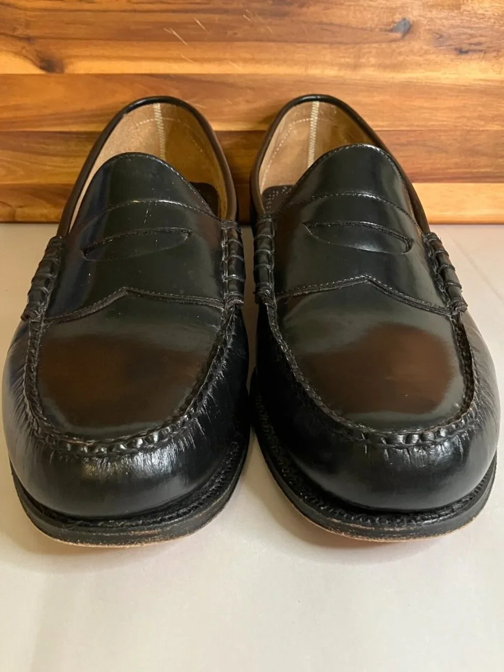 Johnston & Murphy Black Penny Loafers Men's 11 3E Aristocraft 24-9001 Wide Width